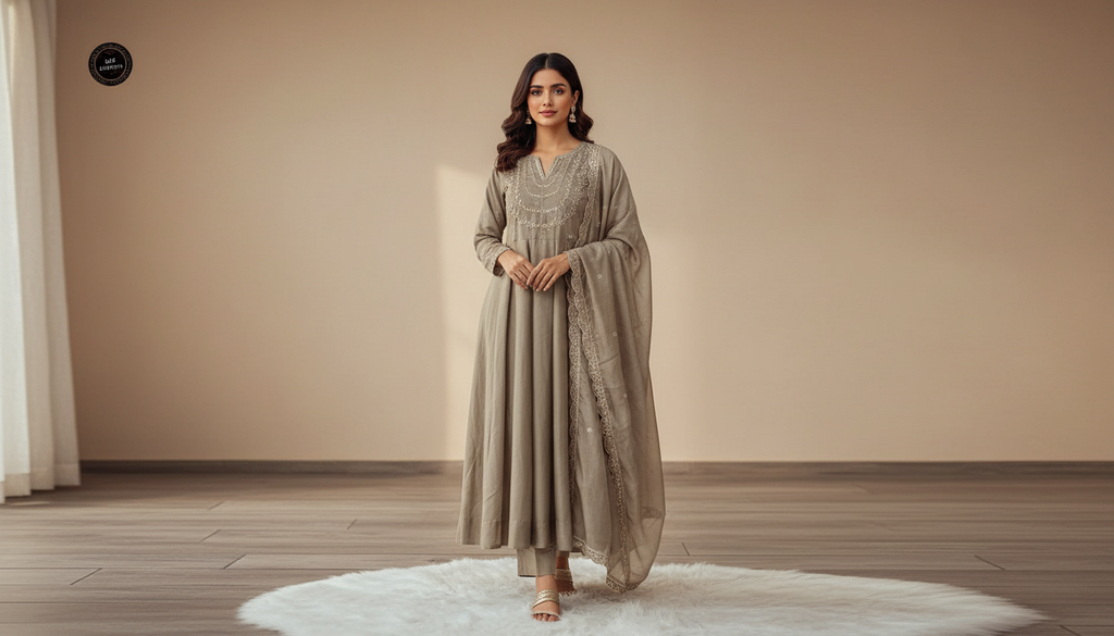 Vichitra Silk Kurti Set with Embroidery Work & Embroidered Dupatta | 3-Piece Palazzo Ethnic Wear for Women | Festive & Wedding Wear | S to XXL