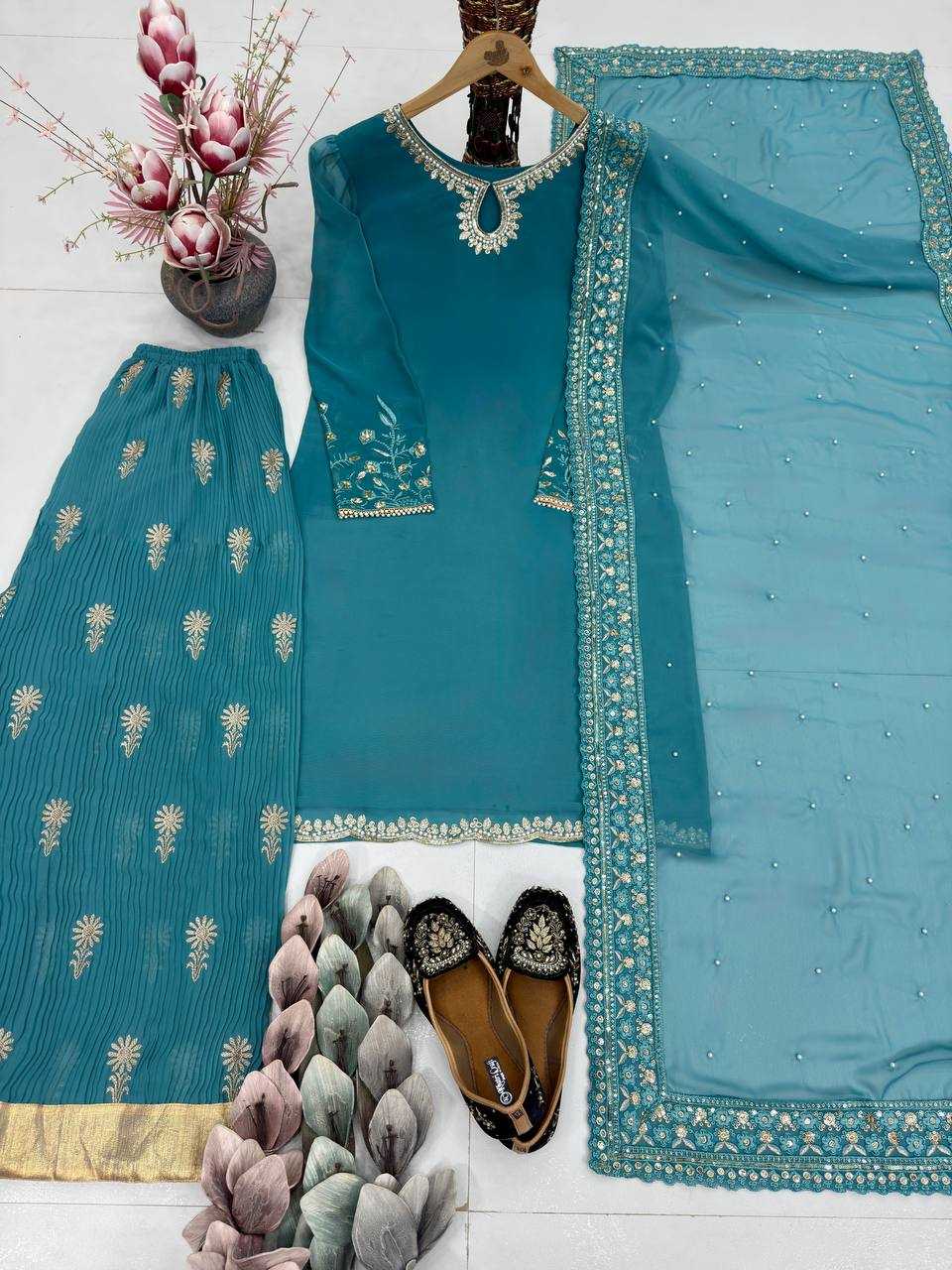 Faux Georgette Sharara Suit