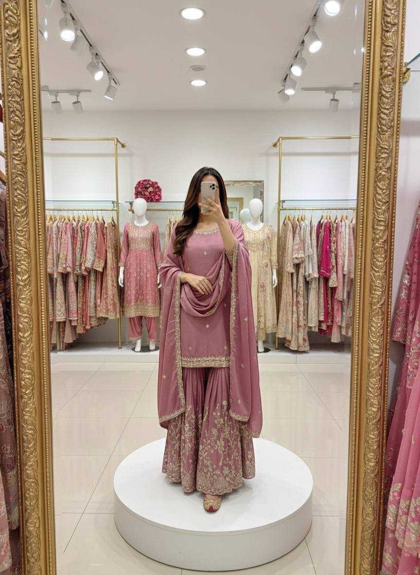Chinon Silk Designer Sharara Suit