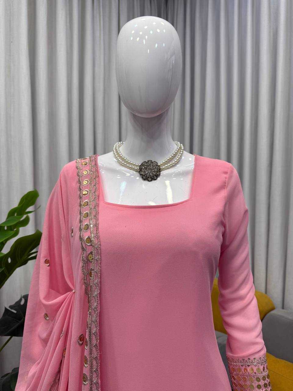 Faux Georgette Designer Sharara Suits