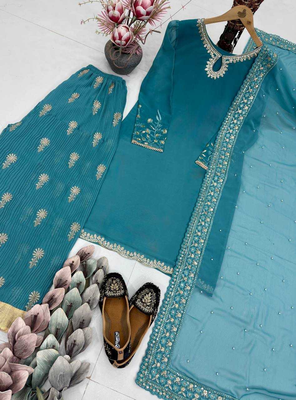 Faux Georgette Sharara Suit