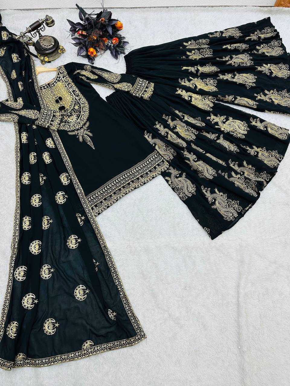 Faux Georgette Designer Sharara Suit