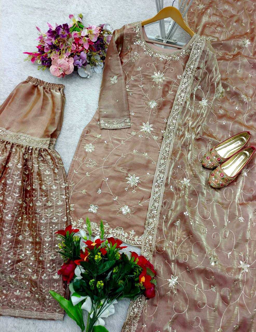 Jimmi Choo Silk Sharara Elegant Designer Dress