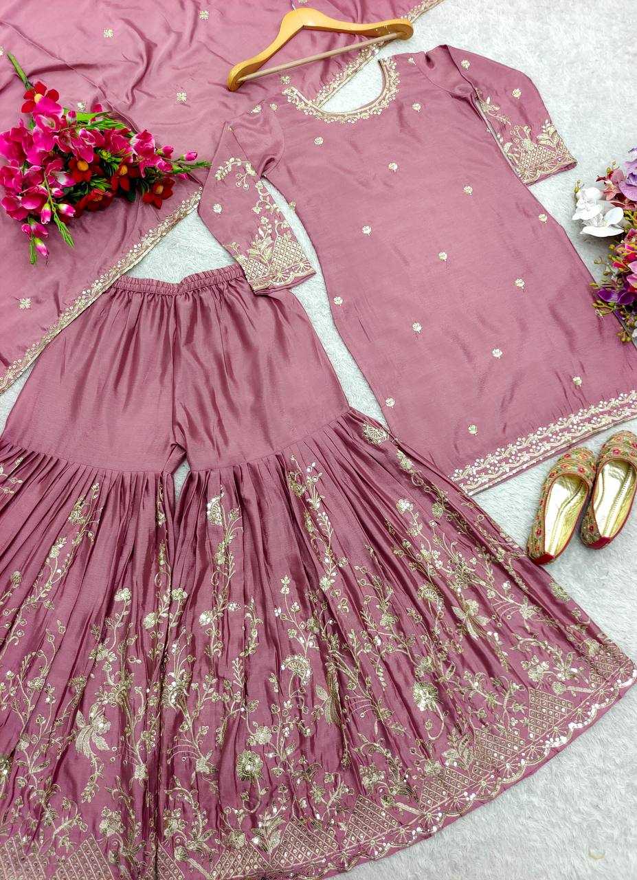Chinon Silk Designer Sharara Suit