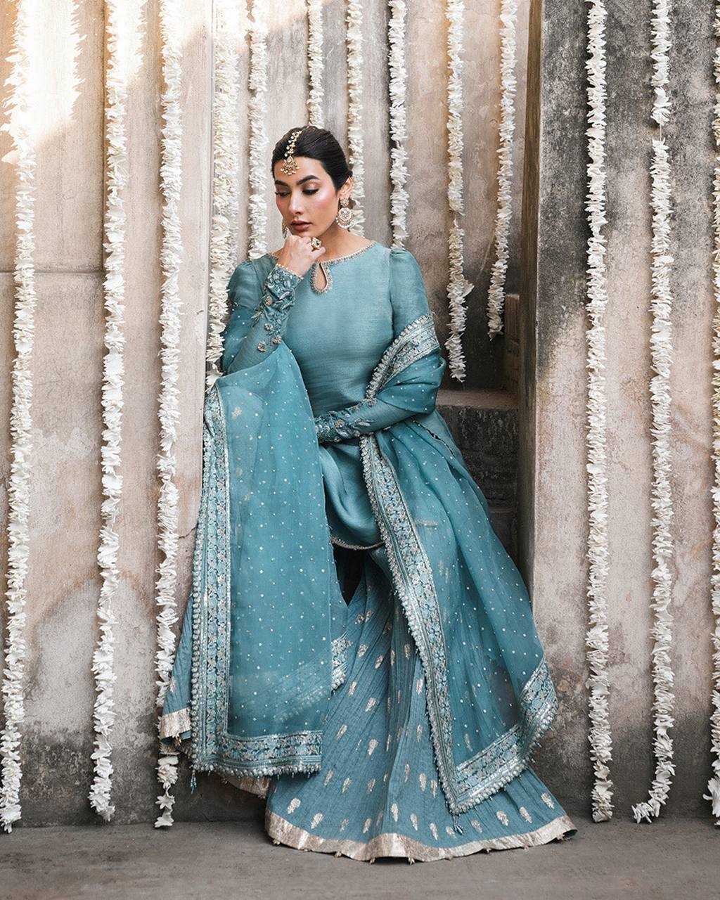 Faux Georgette Sharara Suit