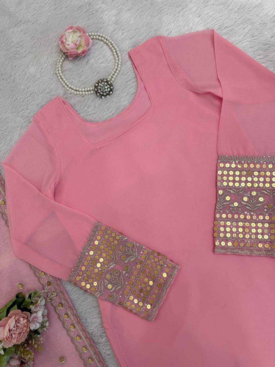 Faux Georgette Designer Sharara Suits