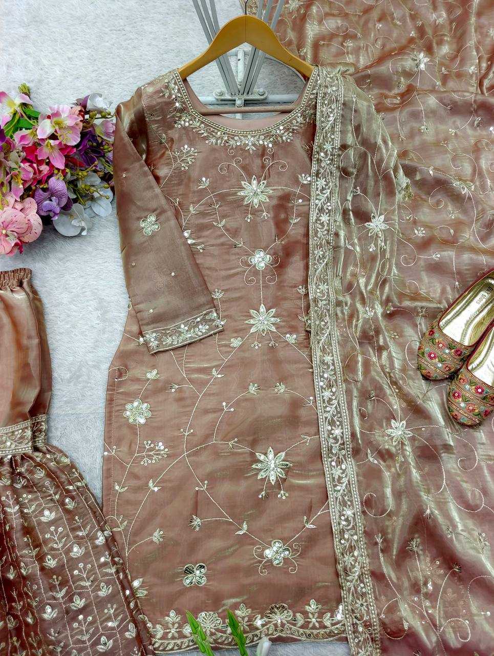 Jimmi Choo Silk Sharara Elegant Designer Dress