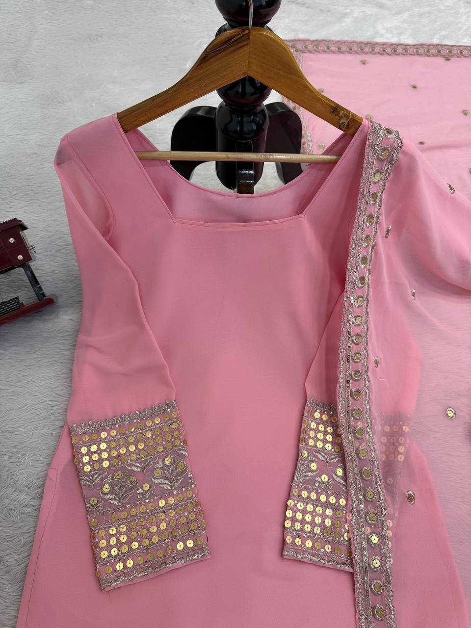Faux Georgette Designer Sharara Suits