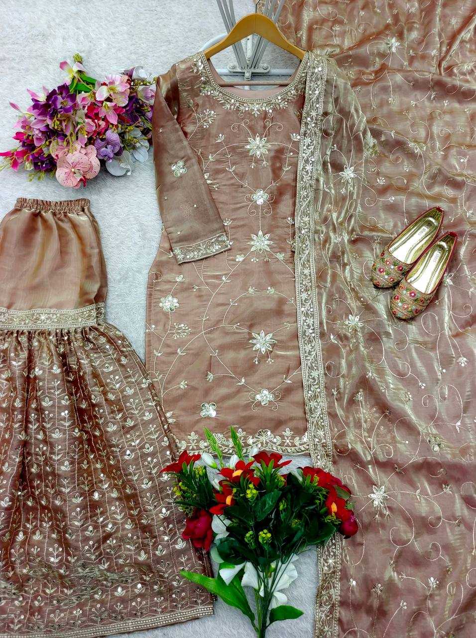 Jimmi Choo Silk Sharara Elegant Designer Dress