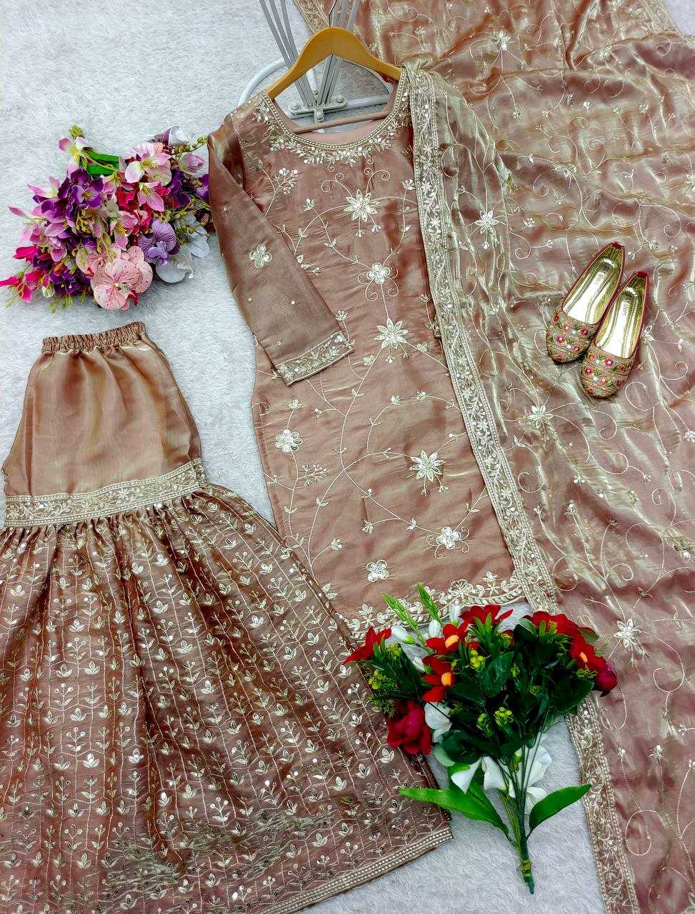 Jimmi Choo Silk Sharara Elegant Designer Dress
