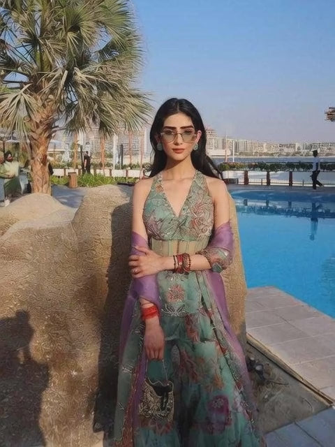 Faux Georgette Indo Western  Party Wear Dress
