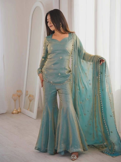 Fancy Embroidered Palazzo  Party wear Suits