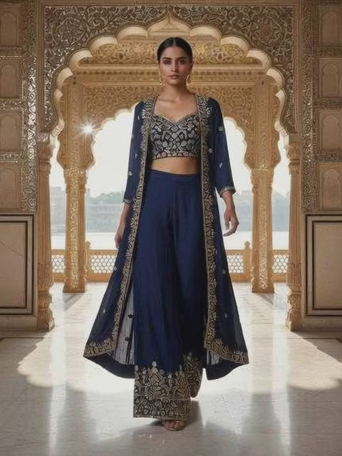 Chinon Silk  Indo Western  Designer dresses