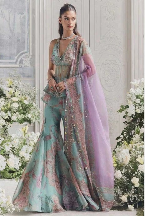 Faux Georgette Indo Western  Party Wear Dress