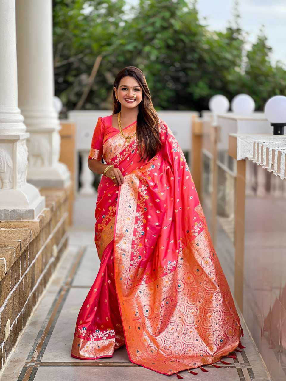 Banarasi Soft Silk   Zari Border Sarees