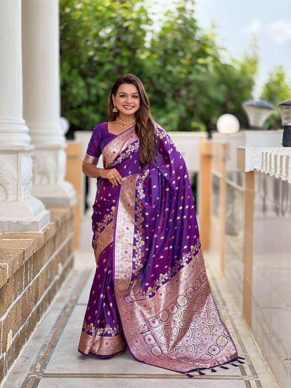 Banarasi Soft Silk   Zari Border Sarees