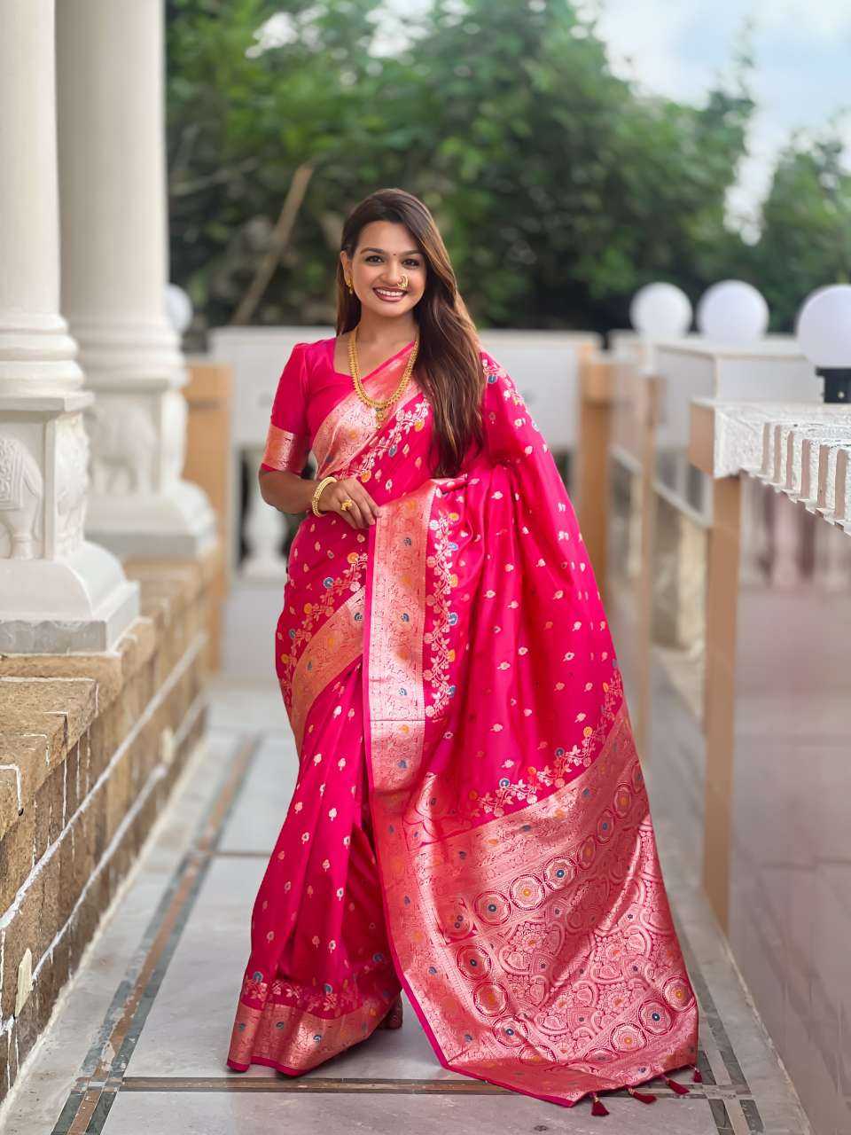 Banarasi Soft Silk   Zari Border Sarees