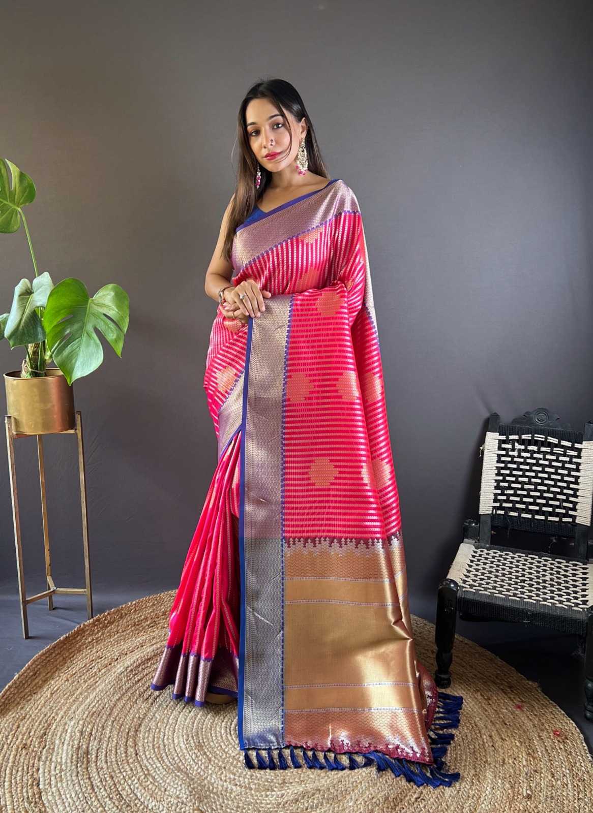 Banarasi Soft Silk  With Zari Work Party Wear Festive Collections