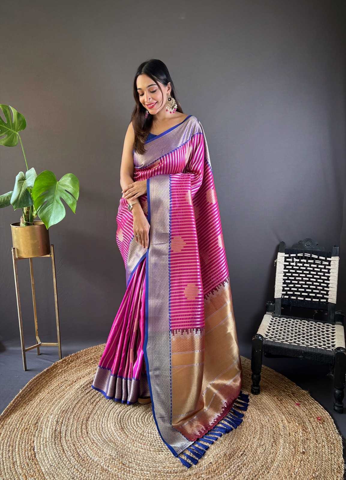 Banarasi Soft Silk  With Zari Work Party Wear Festive Collections