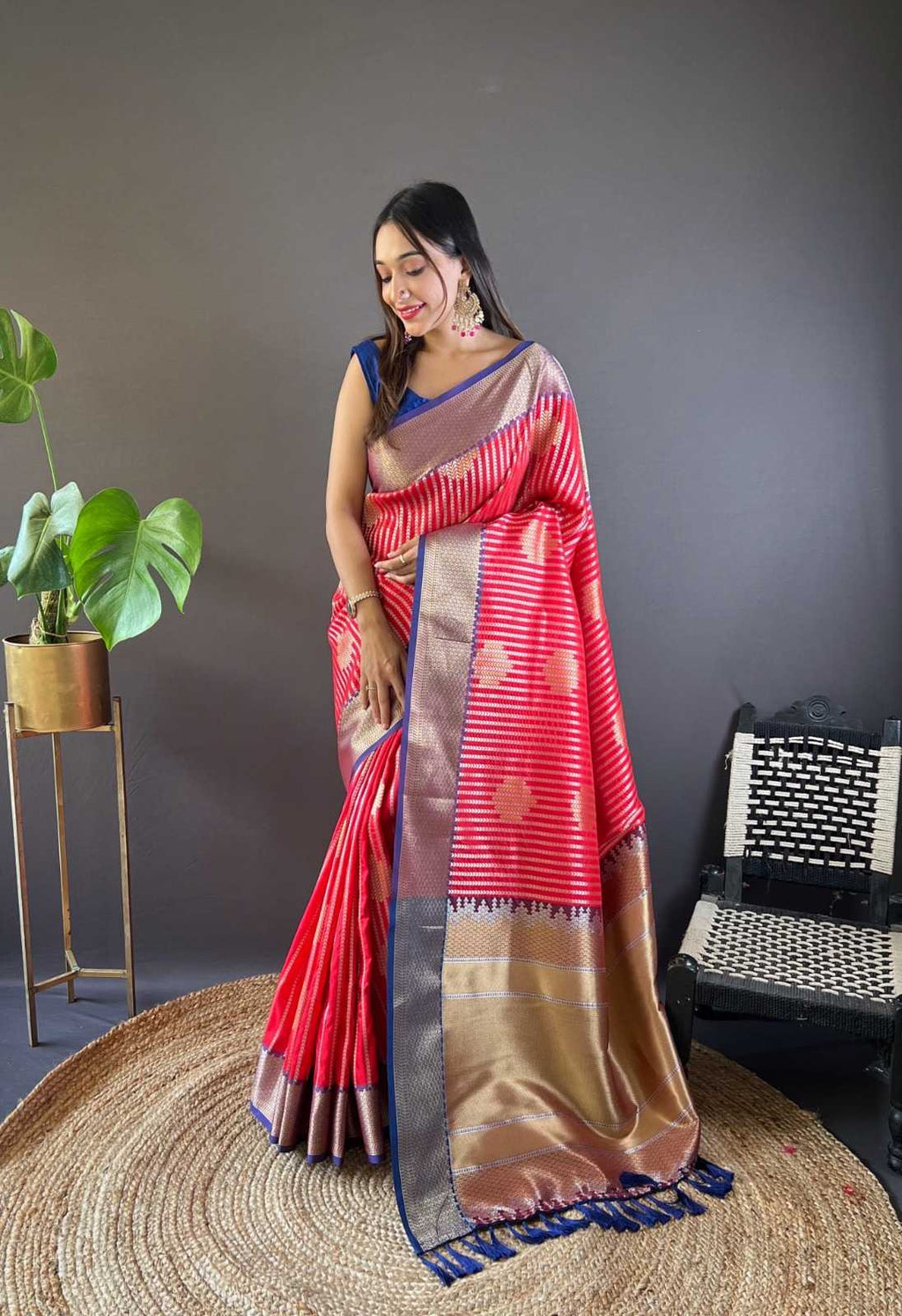 Banarasi Soft Silk  With Zari Work Party Wear Festive Collections