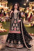 Chinon Silk Embroidery Wedding Palazzo Suit | 3-Piece Fully Stitched Bridal Ethnic Wear | M to XXL