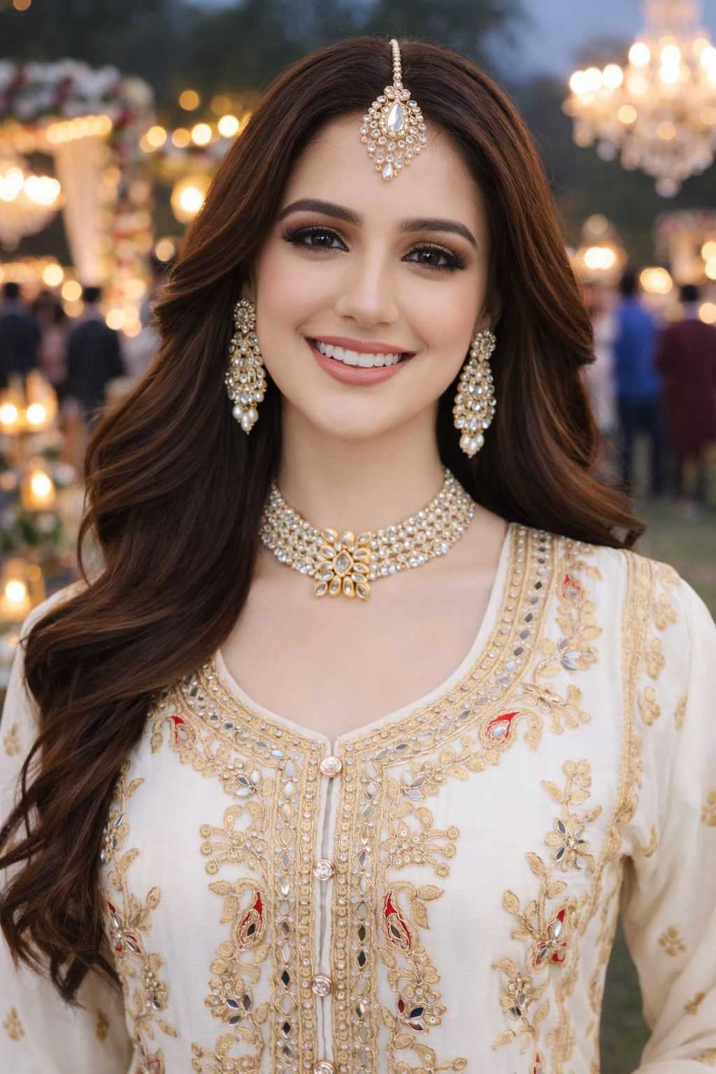 Chinon Silk Embroidery Wedding Palazzo Suit | 3-Piece Fully Stitched Bridal Ethnic Wear | M to XXL