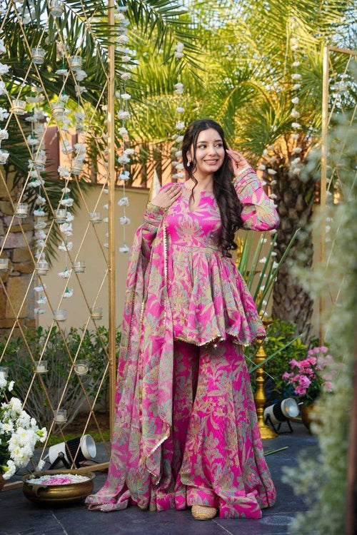 Chinon KESH625 02  Wedding  Sharara Salwar Suits