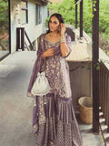 Chinon Silk  Festive Collections Sharara Salwar Suits