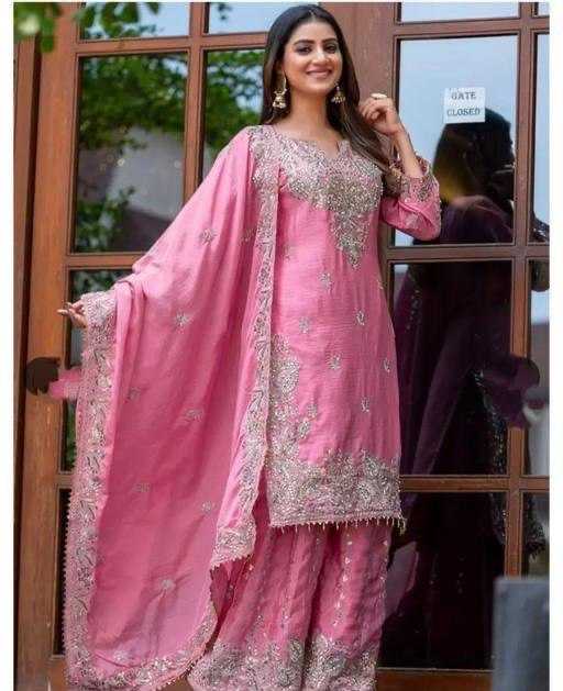 Chinon Silk Sharara Salwar Suits