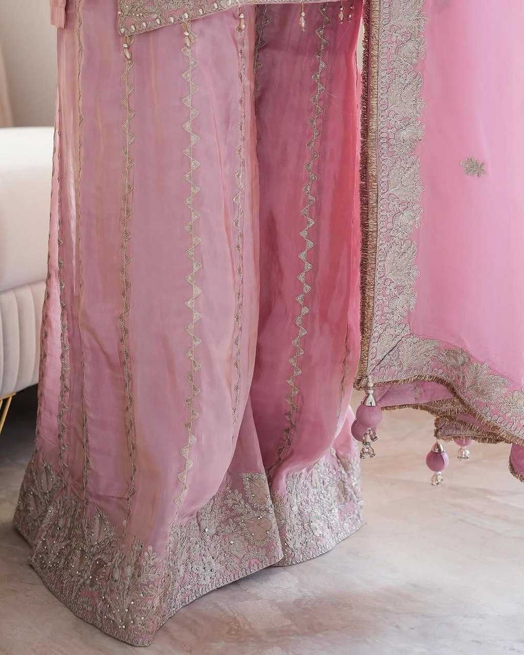 Chinon Silk Sharara Salwar Suits