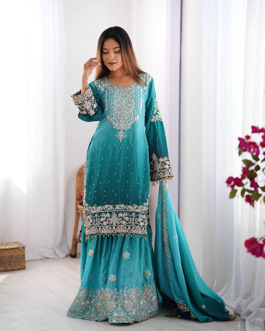 Chinon Silk Palazzo  Designer Suits