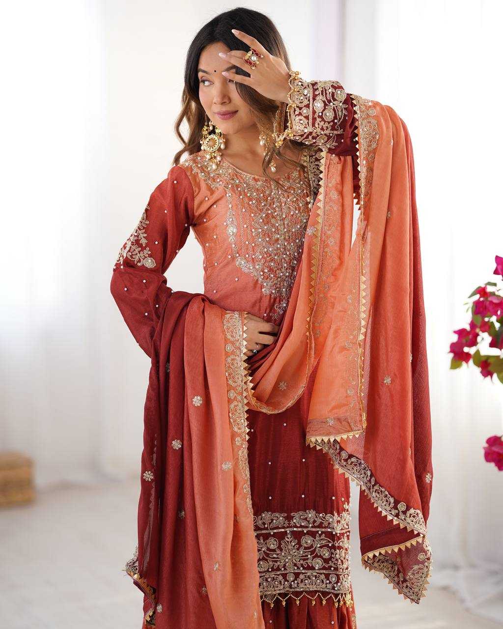 Chinon Silk Palazzo  Designer Suits
