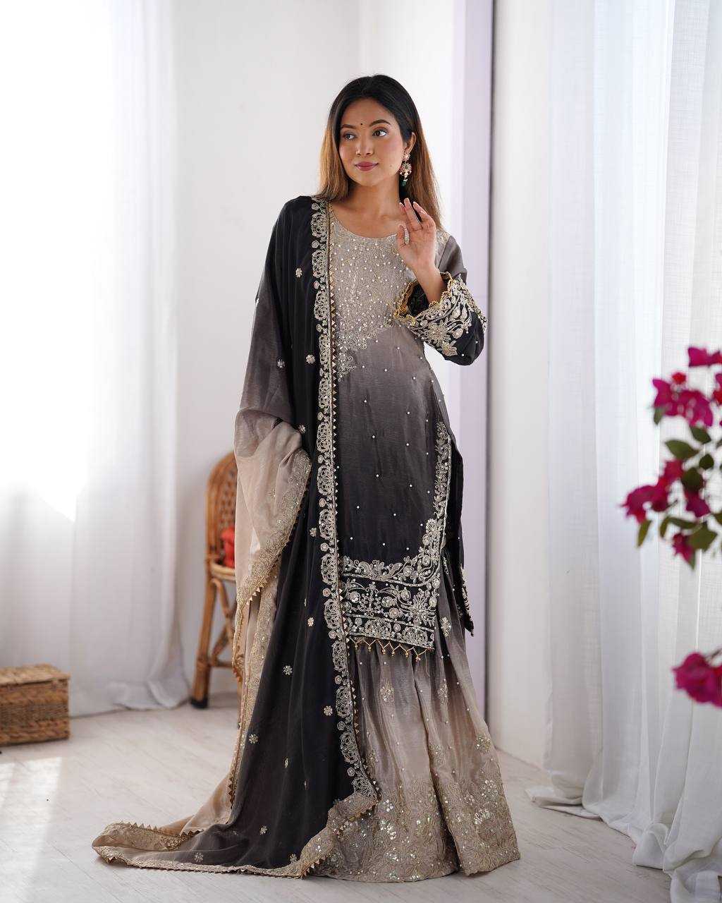 Chinon Silk Palazzo  Designer Suits