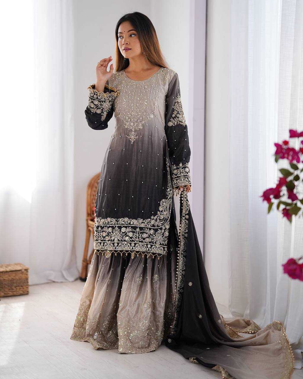 Chinon Silk Palazzo  Designer Suits