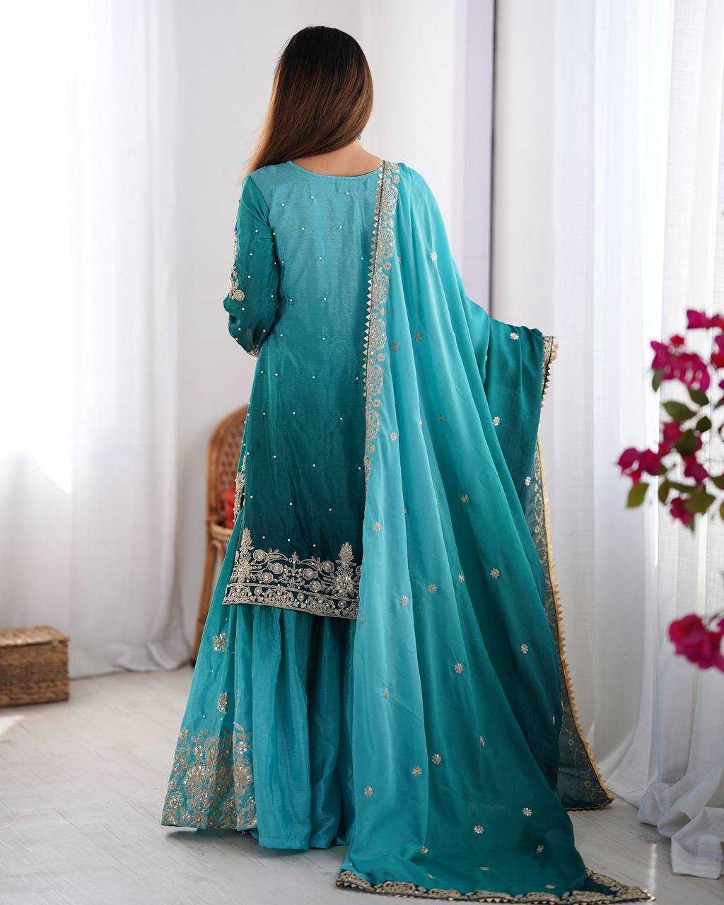 Chinon Silk Palazzo  Designer Suits