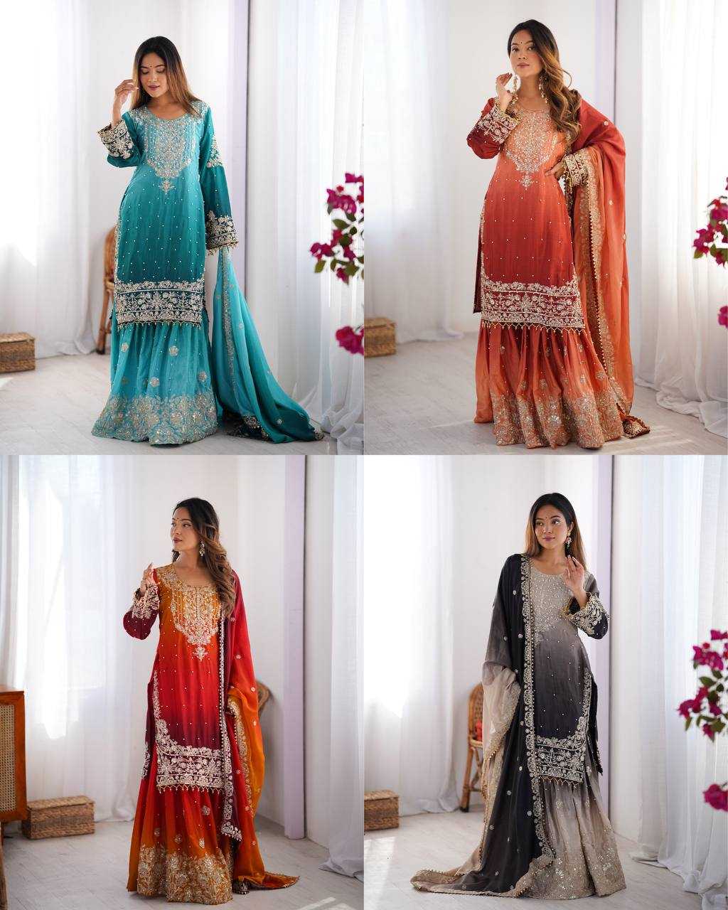 Chinon Silk Palazzo  Designer Suits