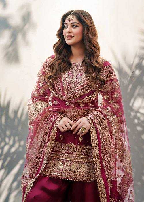 Crepe Designer Sharara Salwar Suit | Premium Smooth Drape & Elegant Embellishment | 3-Piece Fully Stitched Ethnic Wear | M to XXL