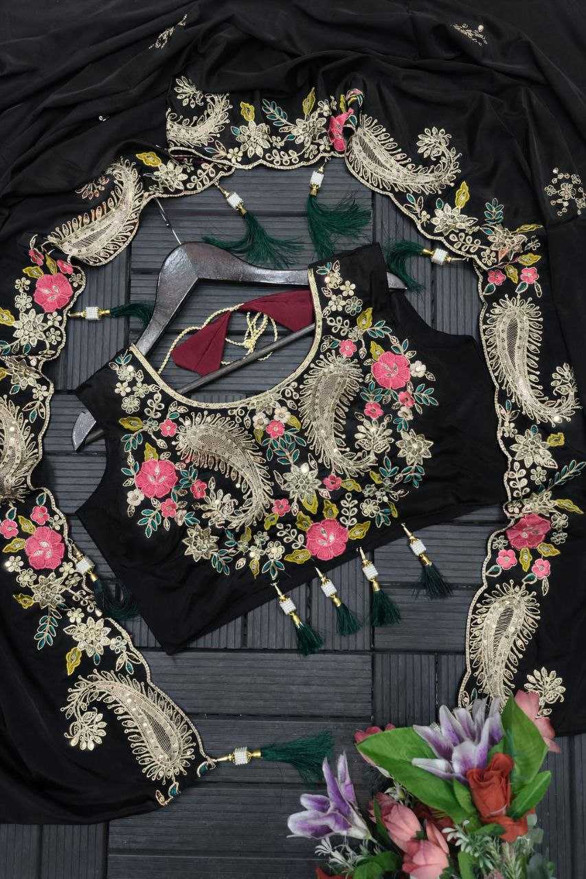 Crepe Silk  Ready To Wear  Embroidered Saree