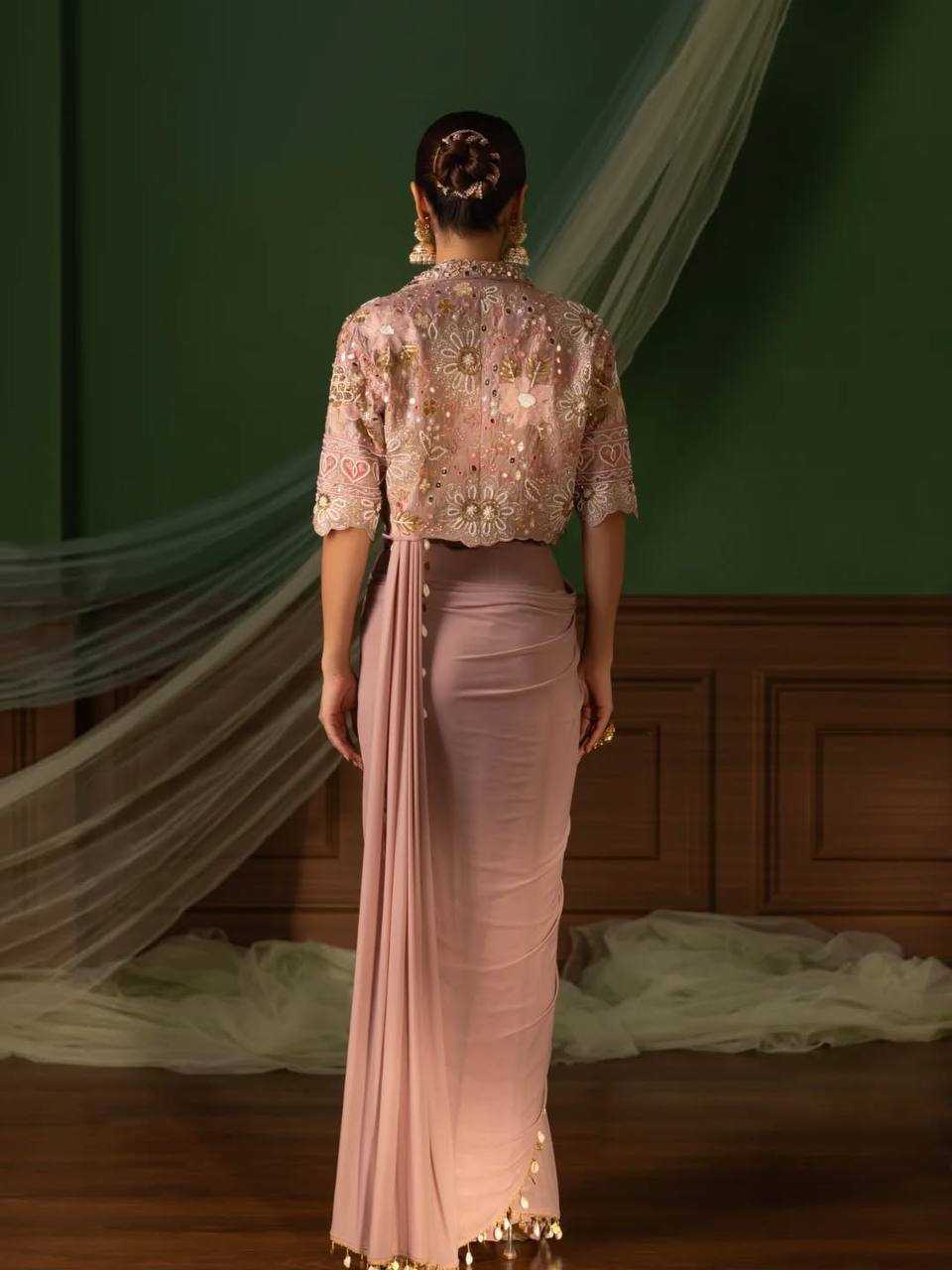 Crepe Silk  Ready To Wear Party Wear Saree