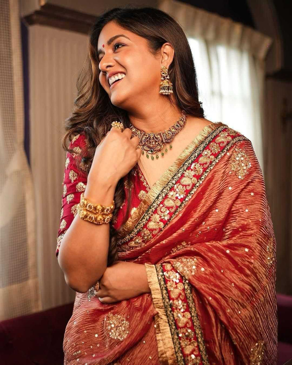 Crush Silk  Designer  Party Wear  Lace Border Saree