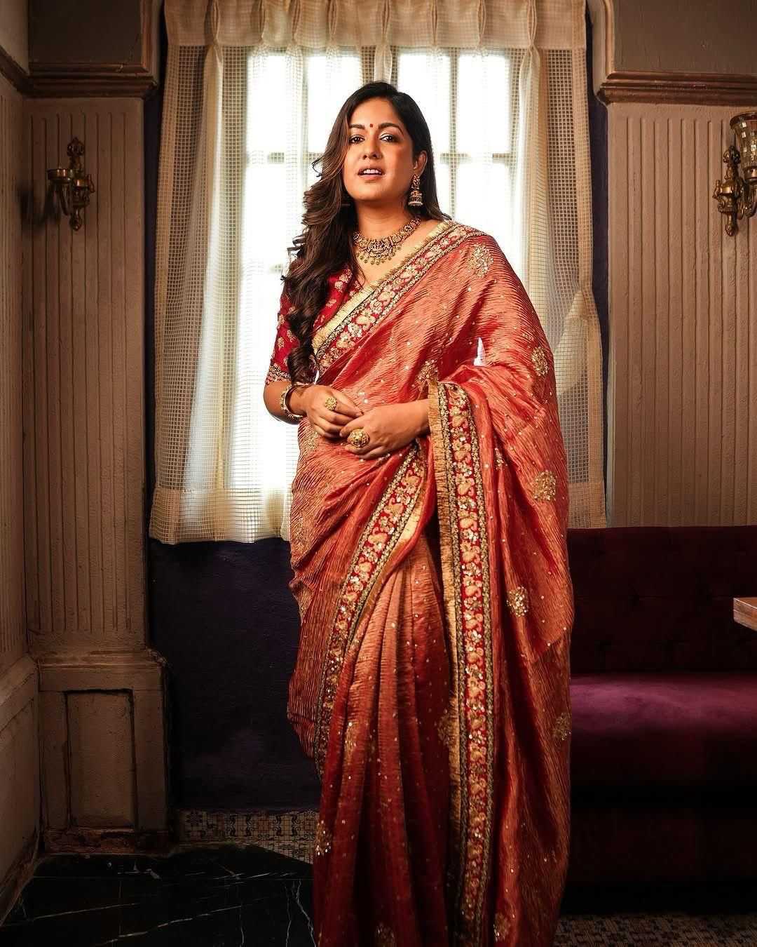Crush Silk  Designer  Party Wear  Lace Border Saree