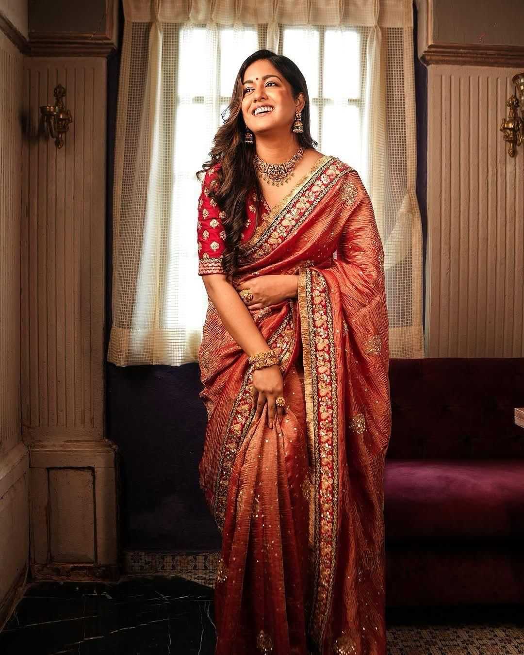 Crush Silk  Designer  Party Wear  Lace Border Saree