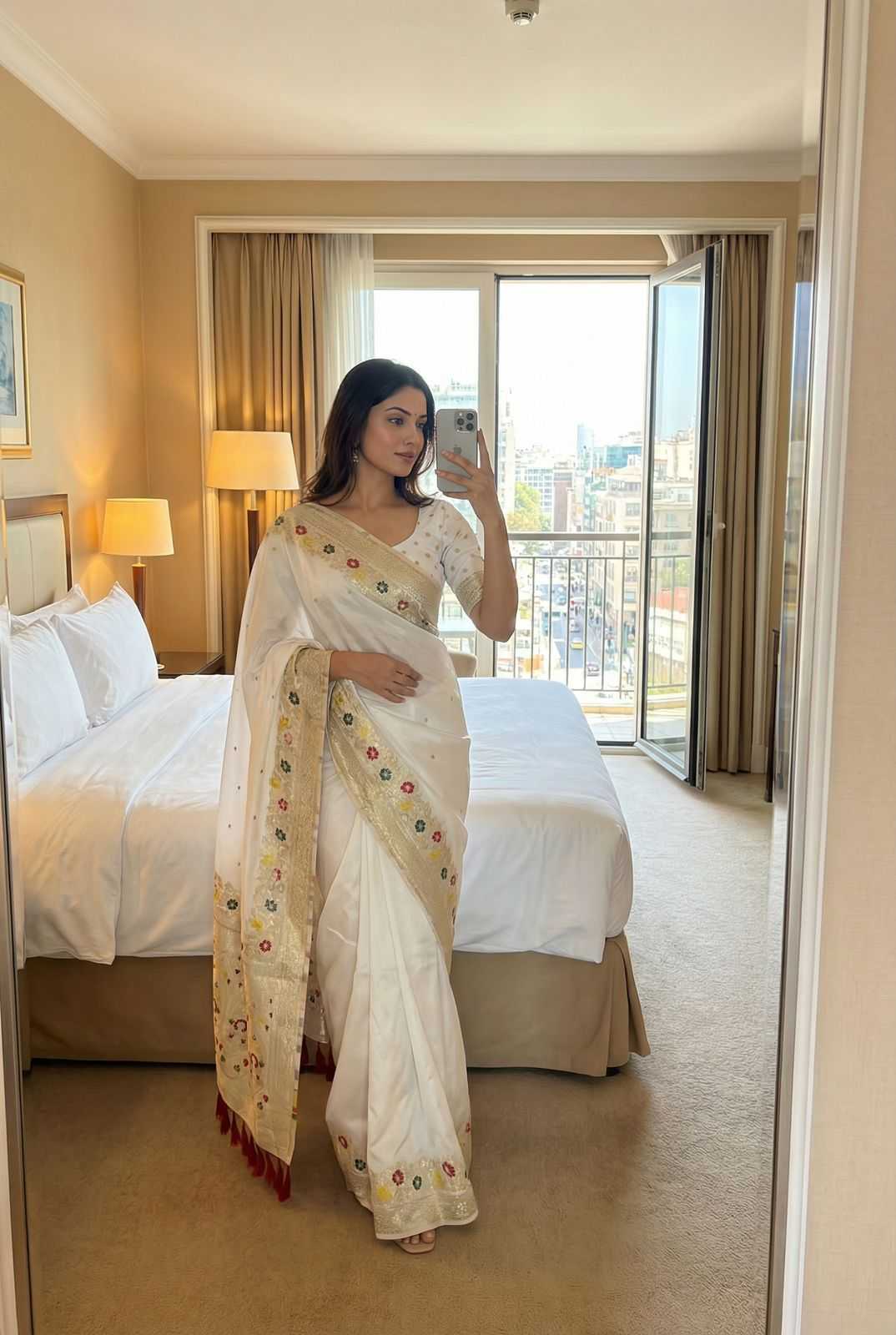 Dola Silk Zari Border Silk Sarees