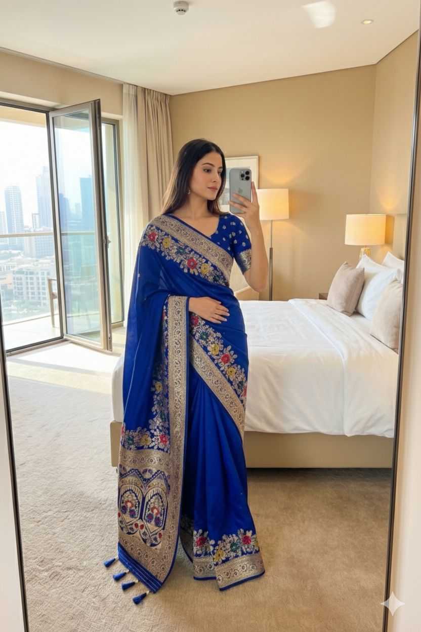 Dola Silk Zari Border Silk Sarees