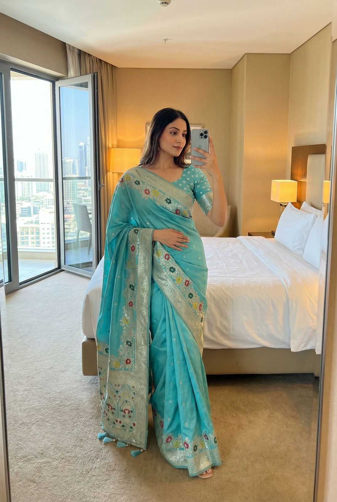 Dola Silk Zari Border Silk Sarees