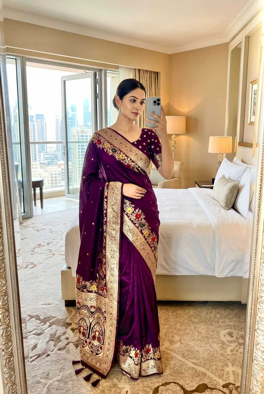 Dola Silk Zari Border Silk Sarees