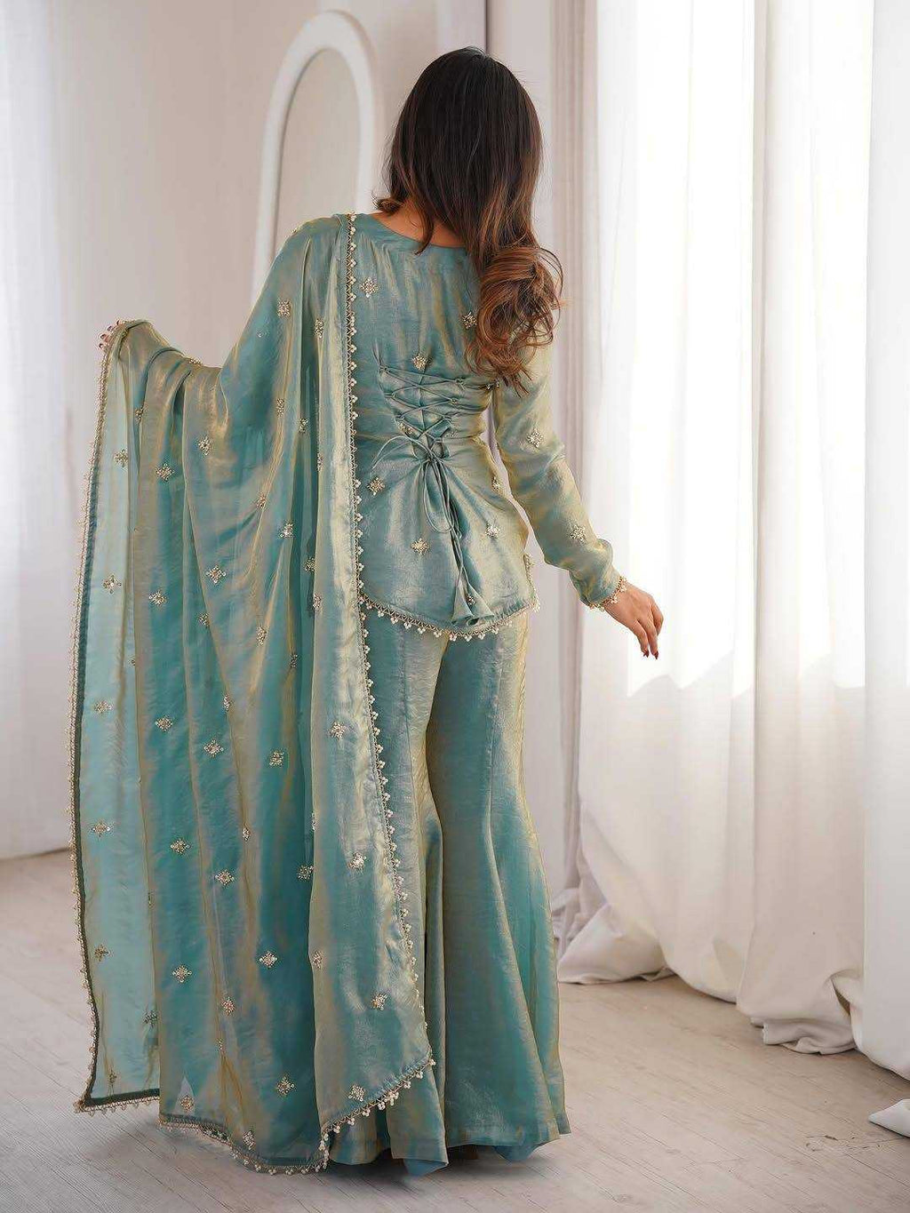 Fancy Embroidered Palazzo  Party wear Suits