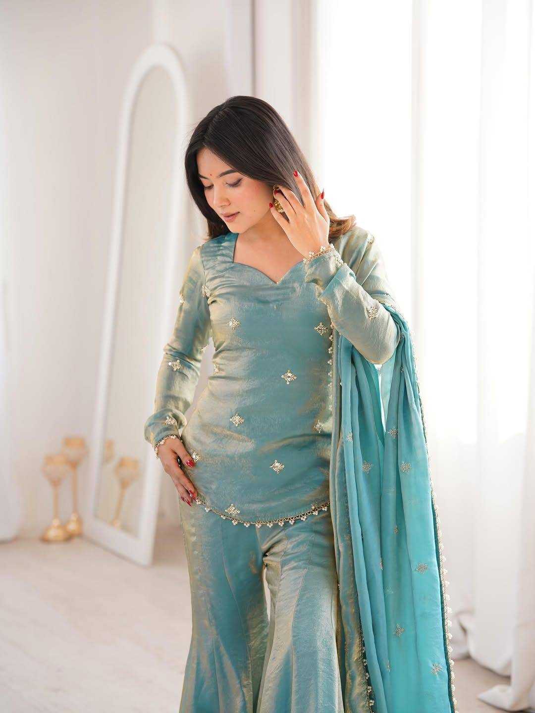 Fancy Embroidered Palazzo  Party wear Suits