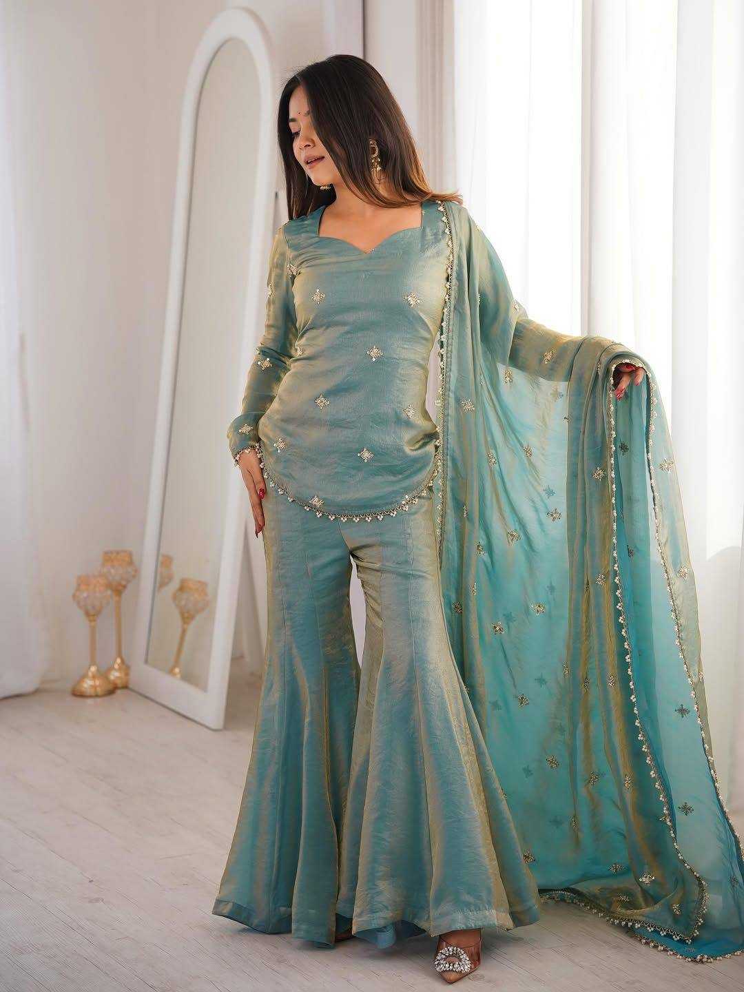 Fancy Embroidered Palazzo  Party wear Suits