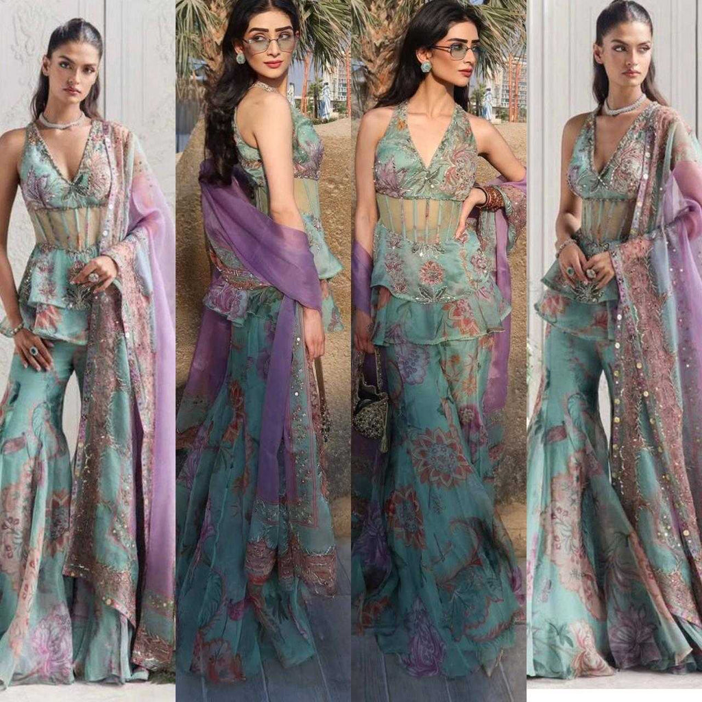 Faux Georgette Indo Western  Party Wear Dress